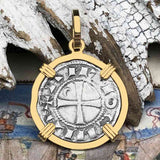 Templar Knights Era Antioch Crusader Medieval Silver Denier - Helmet Head - Coin of the Crusades 14K Gold Pendant