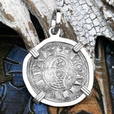 Templar Knights Era Antioch Crusader Medieval Silver Denier Helmet Head Coin of the Crusades Sterling Silver Pendant