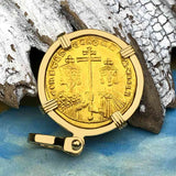Jesus Christ King of Kings 24K Gold Solidus Coin 945 AD 18K Gold Pendant
