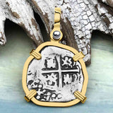 Atocha Era Buried Spanish 1 Reale Piece of Eight 14K Gold Pendant