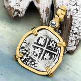 Atocha Era Buried Spanish 1 Reale Piece of Eight 14K Gold Pendant