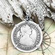 1802 Pirate Era Skull and Cross Bones Silver 2 Reale Spanish Portrait Piece of 8 Sterling Silver Pendant