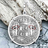 1817 Pirate Era Silver 4 Reale Spanish Portrait Piece of 8 Sterling Silver Pendant