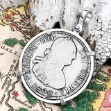 1800 Pirate Era Silver 4 Reale Spanish Portrait Piece of 8 Sterling Silver Pendant