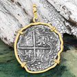 Rare Concepcion Shipwreck 8 Reale Silver Piece of 8 14K Gold Pendant