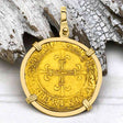 Medieval France Royal 22K Gold Ecu d'or Cross Coin Louis XII circa 1498 18K Gold Pendant