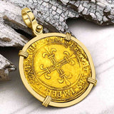 Medieval France Royal 22K Gold Ecu d'or Cross Coin Louis XII circa 1498 18K Gold Pendant