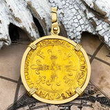Medieval France Royal 22K Gold Ecu d'or au Soleil Cross Coin Francis I circa 1515 18K Gold Pendant