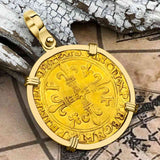 Medieval France Royal 22K Gold Ecu d'or au Soleil Cross Coin Francis I circa 1515 18K Gold Pendant
