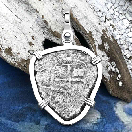 1656 Consolacion Shipwreck Pirate Era Spanish 1 Reale Piece of Eight Sterling Silver Pendant