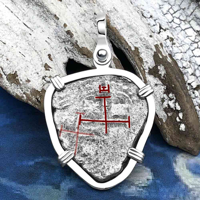 1656 Consolacion Shipwreck Pirate Era Spanish 1 Reale Piece of Eight Sterling Silver Pendant