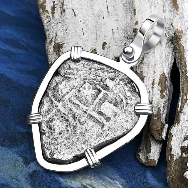 1656 Consolacion Shipwreck Pirate Era Spanish 1 Reale Piece of Eight Sterling Silver Pendant
