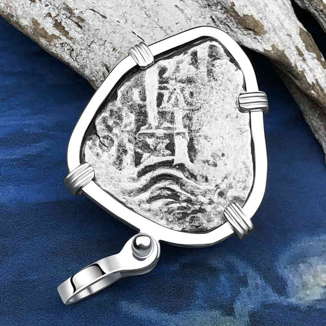 1656 Consolacion Shipwreck Pirate Era Spanish 1 Reale Piece of Eight Sterling Silver Pendant