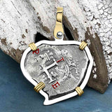 Heart Shaped 1676 Consolacion Shipwreck Pirate Era Spanish 1 Reale Piece of Eight Sterling Silver Pendant
