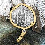 Heart Shaped 1676 Consolacion Shipwreck Pirate Era Spanish 1 Reale Piece of Eight 14K Gold Pendant