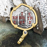 Heart Shaped 1676 Consolacion Shipwreck Pirate Era Spanish 1 Reale Piece of Eight 14K Gold Pendant