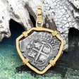 Heart Shaped 1657 Consolacion Shipwreck Pirate Era Spanish 1 Reale Piece of Eight 14K Gold Pendant