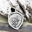 Heart Shaped 1680s Rimac River "Good Luck" Spanish 1/2 Reale "Piece of Eight" Sterling Silver Pendant 