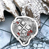 Heart Shaped 1658 Spanish 1 Reale Pirate Era Piece of Eight Sterling Silver Pendant
