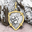 Heart Shaped Pirate Era 1702 Spanish 1/2 Reale Cob Piece of Eight 14K Gold Pendant