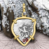 Heart Shaped Pirate Era 1702 Spanish 1/2 Reale Cob Piece of Eight 14K Gold Pendant | Artifact #5954