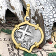 Heart Shaped Pirate Era 1739 Spanish 1/2 Reale Cob Piece of Eight 14K Gold Pendant
