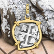 Heart Shaped Pirate Era 1708 Spanish 1/2 Reale Cob Piece of Eight 14K Gold Pendant