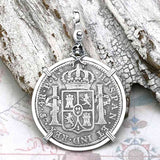 1808 Pirate Era Skull and Cross Bones Silver 4 Reale Spanish Portrait Piece of 8 Sterling Silver Pendant