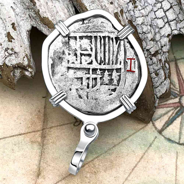 Atocha Era Land Find Spanish 1 Reale Piece of Eight Sterling Silver Pendant