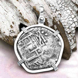 Atocha Era Land Find Spanish 2 Reale Piece of Eight Sterling Silver Pendant