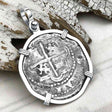 Atocha Era Land Find Circa 1610 Spanish 2 Reale Piece of Eight Sterling Silver Pendant
