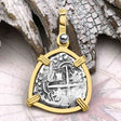 Atocha Era Land Find Spanish 1 Reale Piece of Eight 14K Gold Pendant