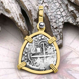 Atocha Era Land Find Spanish 1 Reale Piece of Eight 14K Gold Pendant