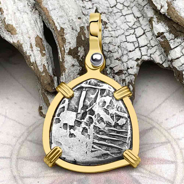 Atocha Era Land Find Spanish 1 Reale Piece of Eight 14K Gold Pendant