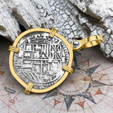 Atocha Era Land Find Spanish 1 Reale Piece of Eight 14K Gold Pendant