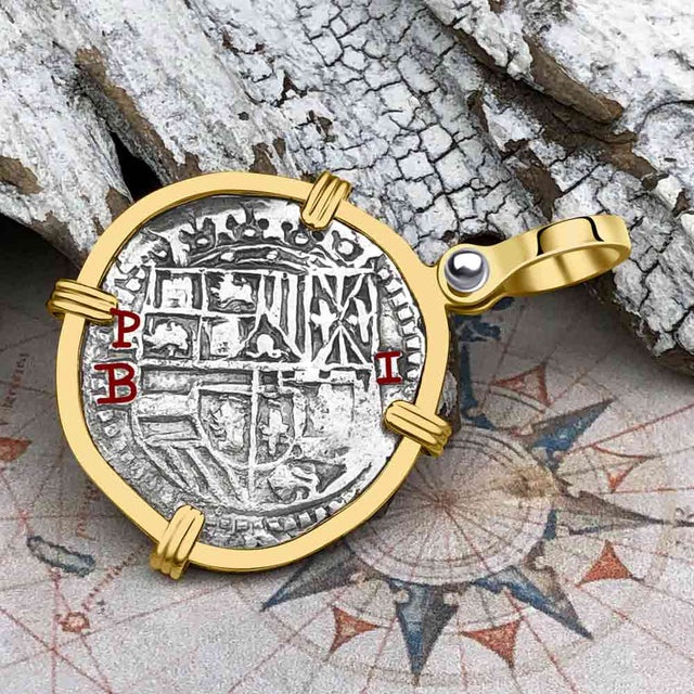Atocha Era Land Find Spanish 1 Reale Piece of Eight 14K Gold Pendant