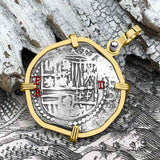 Atocha Era Land Finder Spanish 2 Reale Piece of Eight 14K Gold Pendant
