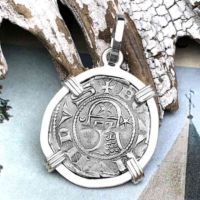 Templar Knights Era Antioch Crusader Medieval Silver Denier Helmet Head Coin of the Crusades Sterling Silver Pendant