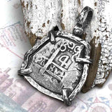 Pirate Era 1753 Spanish 4 Reale "Piece of Eight" Sterling Silver TORTUGA COLLECTION Pendant 
