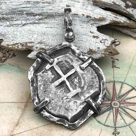 Pirate Era 1753 Spanish 4 Reale "Piece of Eight" Sterling Silver TORTUGA COLLECTION Pendant 
