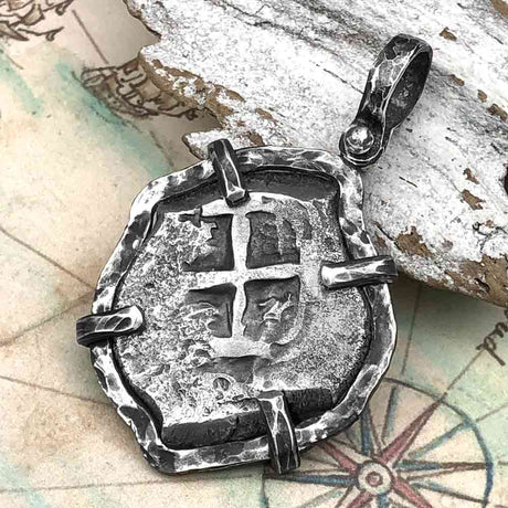 Pirate Era 1753 Spanish 4 Reale "Piece of Eight" Sterling Silver TORTUGA COLLECTION Pendant 