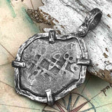 Pirate Era 1753 Spanish 4 Reale "Piece of Eight" Sterling Silver TORTUGA COLLECTION Pendant 