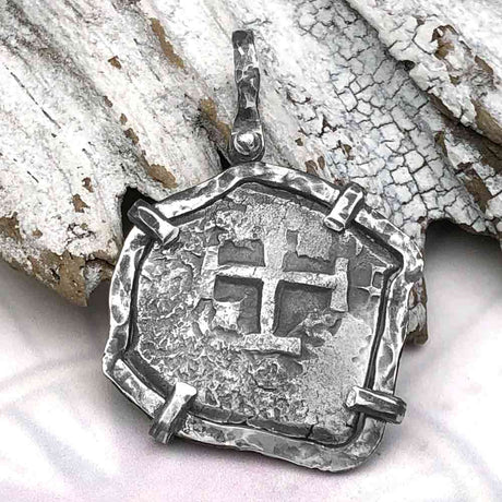 Pirate Era 1753 Spanish 4 Reale "Piece of Eight" Sterling Silver TORTUGA COLLECTION Pendant