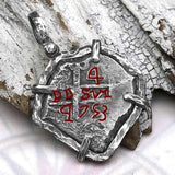 Pirate Era 1753 Spanish 4 Reale "Piece of Eight" Sterling Silver TORTUGA COLLECTION Pendant