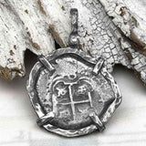Pirate Era 1750 Spanish 4 Reale "Piece of Eight" Sterling Silver TORTUGA COLLECTION Pendant