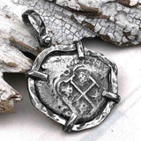 Pirate Era 1750 Spanish 4 Reale "Piece of Eight" Sterling Silver TORTUGA COLLECTION Pendant