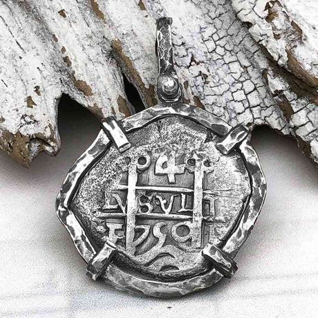 Pirate Era 1750 Spanish 4 Reale "Piece of Eight" Sterling Silver TORTUGA COLLECTION Pendant