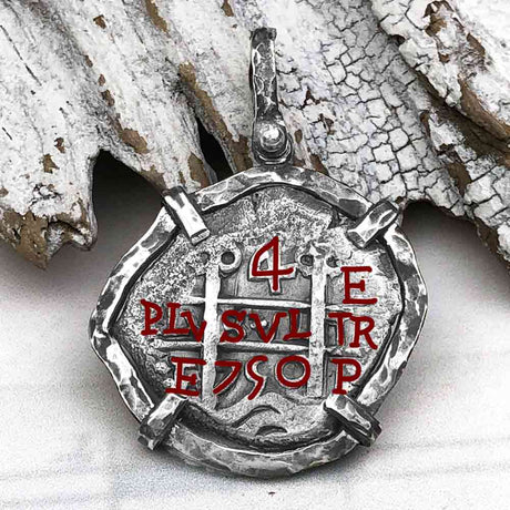 Pirate Era 1750 Spanish 4 Reale "Piece of Eight" Sterling Silver TORTUGA COLLECTION Pendant