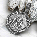 Pirate Era 1750 Spanish 4 Reale "Piece of Eight" Sterling Silver TORTUGA COLLECTION Pendant