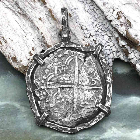 Mel Fisher's Atocha 8 Reale Shipwreck Coin TORTUGA COLLECTION Sterling Silver Pendant